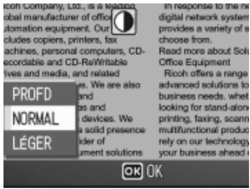 RICOH GR DIGITAL - Modification du contraste des prises de vues en mode Texte (DENSITÉ CARACTERES) - 1