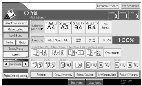 RICOH MP C4500 COPY DOCUMENT SERVER REFERENCE - Écran initial du copieur - 1