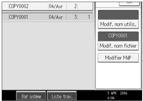 RICOH MP C4500 COPY DOCUMENT SERVER REFERENCE - Modification de nom d'utilisateur, de nom de fichier, de mot de passé d'un document stocké - 2