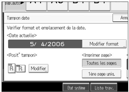 RICOH MP C4500 COPY DOCUMENT SERVER REFERENCE - Modification de la position du tampon date - 1