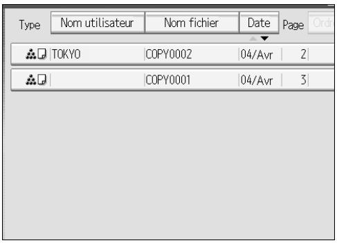 RICOH MP C4500 COPY DOCUMENT SERVER REFERENCE - Sélectionnez le document devant être imprimé. - 1