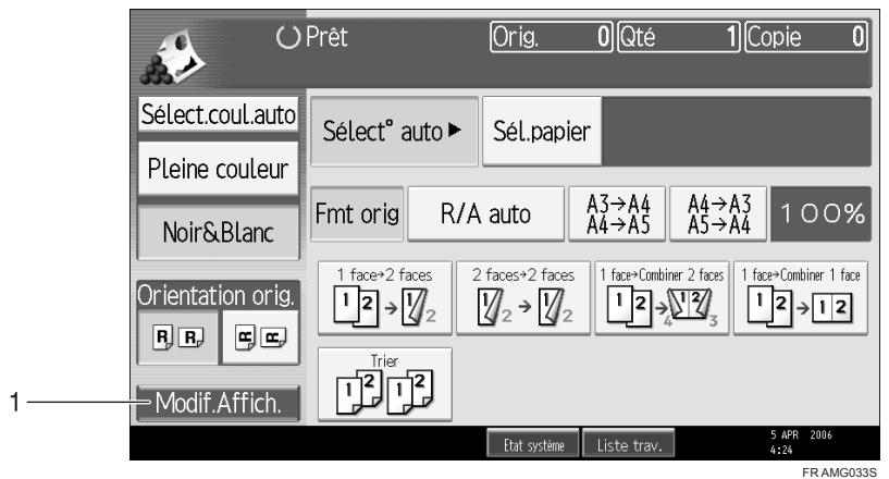 RICOH MP C4500 COPY DOCUMENT SERVER REFERENCE - Écran simplifié du copieur - 1