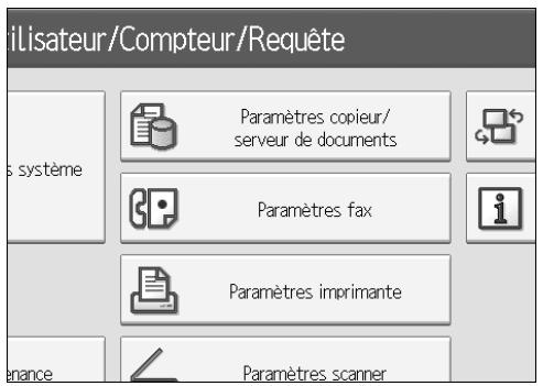 RICOH MP C4500 COPY DOCUMENT SERVER REFERENCE - Appuyez sur [Paramètres copieur/Serveur de documents]. - 1