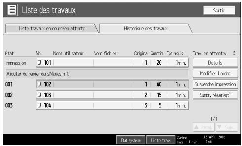 RICOH MP C4500 COPY DOCUMENT SERVER REFERENCE - Effacement de travaux - 1