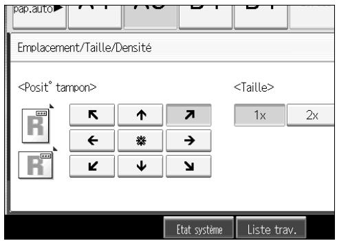RICOH MP C4500 COPY DOCUMENT SERVER REFERENCE - Modification de la position, la taille et la densité du tampon - 1
