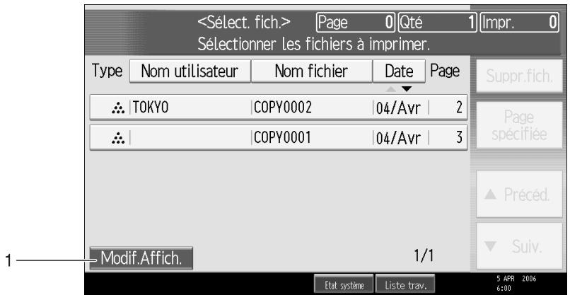 RICOH MP C4500 COPY DOCUMENT SERVER REFERENCE - Affichage simplifié du Serveur de documents - 1