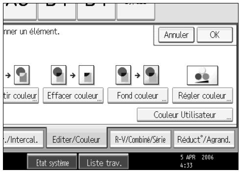 RICOH MP C4500 COPY DOCUMENT SERVER REFERENCE - Appuyez sur [Couleur] puis sur [Couleur Utilisateur]. - 1