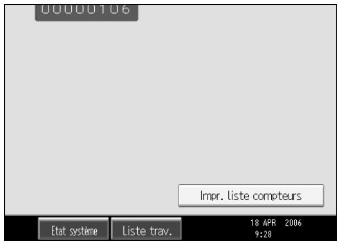 00000106 Impr. liste compteurs Etat système Liste trav. 18 APR 2006 9:20