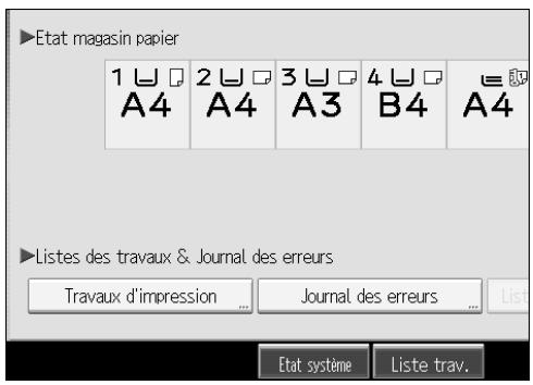 RICOH MP C4500 PRINTER REFERENCE - Appuyez sur [Journal des erreurs]. - 1