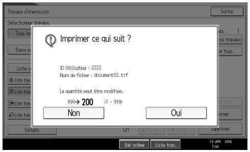 RICOH MP C4500 PRINTER REFERENCE - Introduisez le nombre de séries via le pavé numérique. - 1