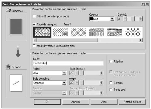 RICOH MP C4500 PRINTER REFERENCE - A l'aide de [Type de masque :] - 1