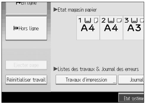 RICOH MP C4500 PRINTER REFERENCE - Appuyez sur [Travaux d'impression]. - 1