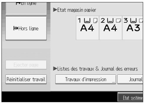 RICOH MP C4500 PRINTER REFERENCE - Appuyez sur [Travaux d'impression]. - 1