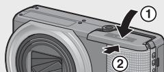 RICOH CX3 - Fermez et faites glisser le couvercle du logement de la batterie/carte. - 1