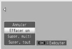 RICOH CX3 - Appuyez sur la touche ADJ./OK ▲▼ pour sélectionner [Effacer un] ou [Suppr. tout]. - 1