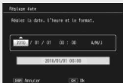 RICOH CX3 - Réglez l'année, le mois, le jour, l'heure et le format de la date en appuyant sur la touche ADJ./OK ▲▼. - 1