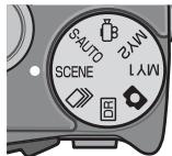 RICOH CX3 - Tournez le sélecteur de mode sur SCENE. - 1