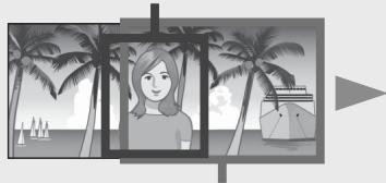 RICOH CX3 - Pour prendre une photo avec le sujet mis au point au premier plan avec un arrêté-plan, enforcez à mi-coursé le déclencheur pour la mise au point du sujet puis composez votre photo. - 1