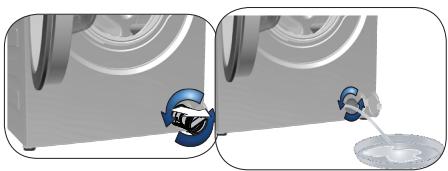 SMEG WHT814EIN - Si le produit dispose d'un tuyau de vidange en cas d'urgence,procedede comme suit pour évacuer I'eau : - 1