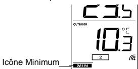 LA CROSSE TECHNOLOGY WS9160 - AFFICHAGE DES RELEVÉS MINIMUM ET MAXIMUM : - 1
