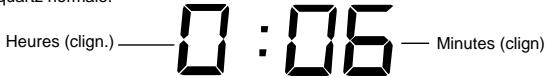 Heures (clign.)——0 : 06 — Minutes (clign)