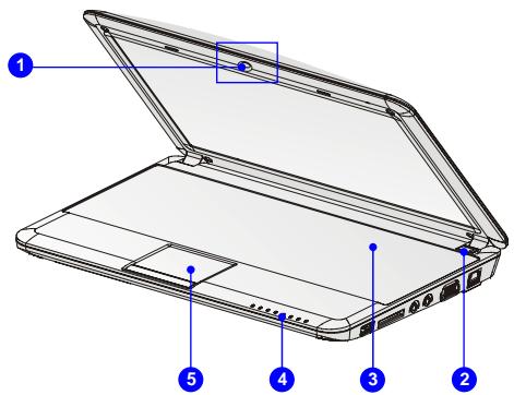MSI WIND U100 - Vue ouverte du dessus - 1