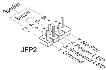 MSI 880GM-E41 - Connecteur panneau avant : JFP1, JFP2 - 2