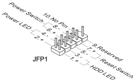 MSI 880GM-E41 - Connecteur panneau avant : JFP1, JFP2 - 1
