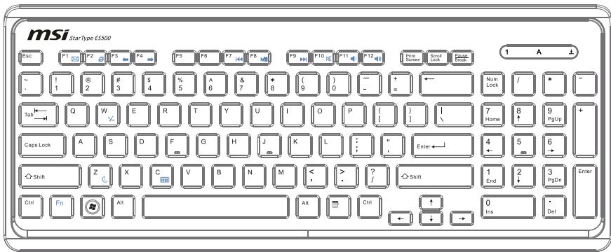 MSI G52-66811X9 - CONNAÎTRE LE CLAVIER (EN OPTION) - 1