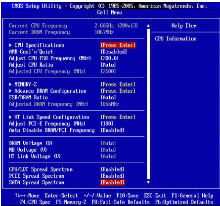 MSI GF615M-P33 - Cell Menu - 1