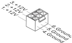 MSI MS-7660 - Connecteur d'alimentation ATX 6-pin : JPWR3 - 1