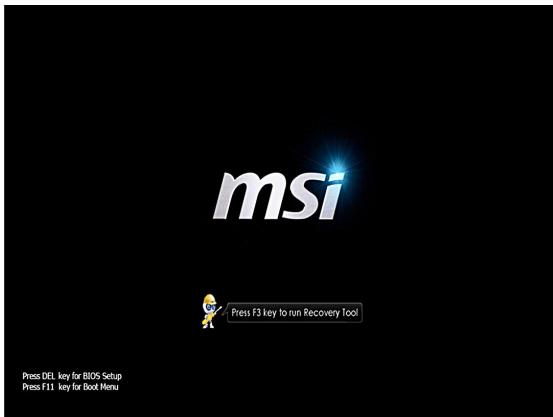 MSI ADORA 24G 2NC-001EU - > Récupérer le système avec la touche de raccourci F3 - 1