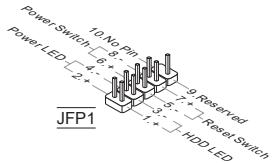MSI G41M-P33 COMBO - Front Panel Connectors: JFP1, JFP2 - 1