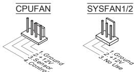 MSI G41M-P33 COMBO - Connecteurs d'alimentation du ventilateur: CPUFAN1, SYSFAN1, SYSFAN2 - 1