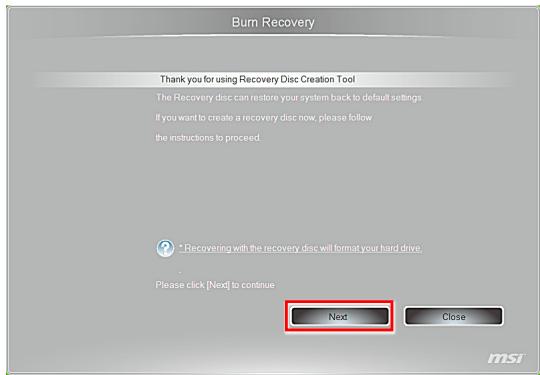 MSI WIND TOP AE2212-020EU - Création du disque de récapération du système - 2