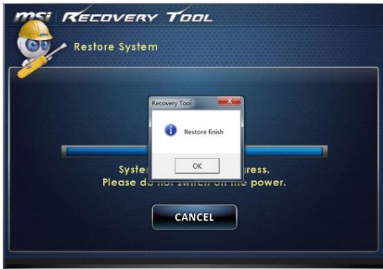 MSI WIND TOP AE2212-020EU - > Restauration du système - 5