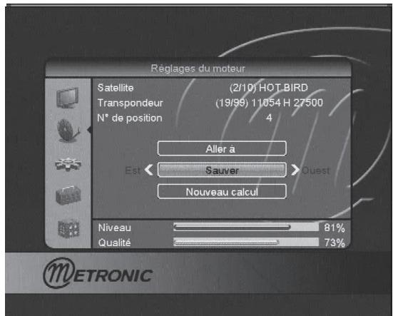 METRONIC 441322-5 - Branchement sur un ensemble motorisé DiSEqC 1.2 déjà calé - 2