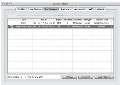 METRONIC CLE USB 2.0 WI-FI 802.11N - - Installation avec Mac OS X - 11