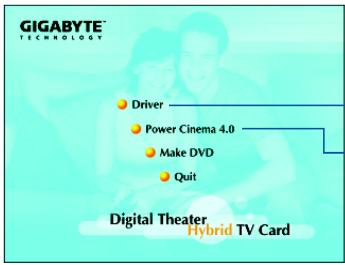 GIGABYTE GT-PTV-TAF-RH - Installation des logiciels et drivers - 1