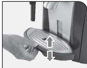 SAECO ODEA GIRO PLUS - DRIP TRAY HEIGHT ADJUSTMENT   RéGLAGE DE LA HAUTEUR DU BAC D'ÉGOUTTEMENT - 1