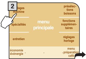 SAECO PRIMEA TOUCH PLUS CAPPUCCINO - RéGLAGE DE LA LANGUE ET DE L'HORLOGE - 2