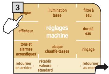 SAECO PRIMEA TOUCH PLUS CAPPUCCINO - RéGLAGE DE LA LANGUE ET DE L'HORLOGE - 3