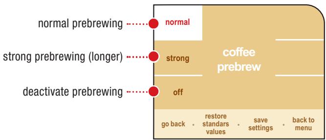 SAECO PRIMEA TOUCH PLUS CAPPUCCINO - "PREBREWING" ADJUSTMENT (ONLY COFFEE BEVERAGES) - 2