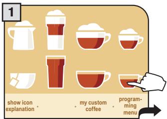 SAECO PRIMEA TOUCH PLUS CAPPUCCINO - ESPRESSO / COFFEE / LONG COFFEE PROGRAM - 1