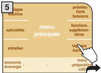 SAECO PRIMEA TOUCH PLUS CAPPUCCINO - RéGLAGE DE LA LANGUE ET DE L'HORLOGE - 5