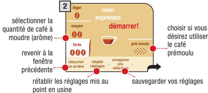 SAECO PRIMEA TOUCH PLUS - PROGRAMMATION CAFÉ EXPRESSO / CAFÉ / CAFÉ ALLONGÉ - 2