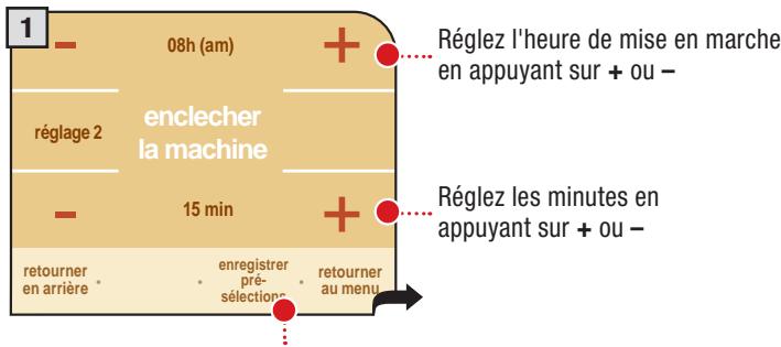 SAECO PRIMEA TOUCH PLUS - RéGLAGE D'UN INTERVALLE DE MISE EN MARCHE - 2