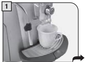 SAECO TALEA TOUCH - JEWEILS NUR EINEN MESSLÖFFEL GEMAHLENEN KAFFEE EINFÜLLEN. MIT DIESER FUNKTION BESTEHT NICT DIE MÖGLICHKEIT, ZWEI TASSEN KAFFEE GLEICHZEITIG AUSZUGEBEN. - 1