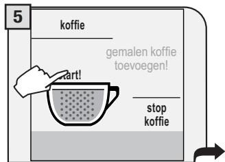 SAECO TALEA TOUCH - DOE PER KEER EEN MAATLEPEL VOORGEMALEN KOFFIE IN HET VAKJE. HET IS NIET MOGELIJK OM TEGELIKERTIJD TWEE KOPJES TE SCHENKEN. - 5