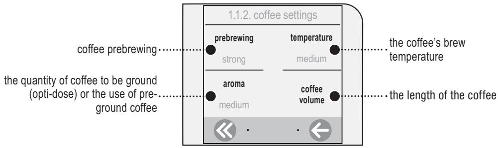 SAECO TALEA TOUCH - BEVERAGE SETTINGS - 2